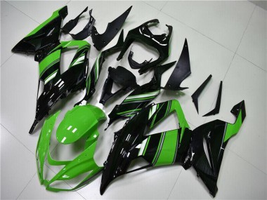 2013-2018 Kawasaki ZX6R Bike Fairings - Green Glossy Black