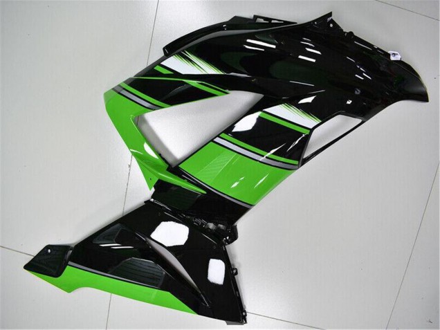2013-2018 Kawasaki ZX6R Bike Fairings - Green Glossy Black