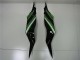 2013-2018 Kawasaki ZX6R Bike Fairings - Green Glossy Black