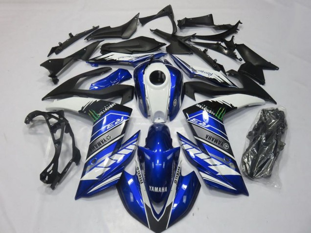 2015-2018 Yamaha YZF R3 Motorcycle Fairings - Blue White Black Green Monster