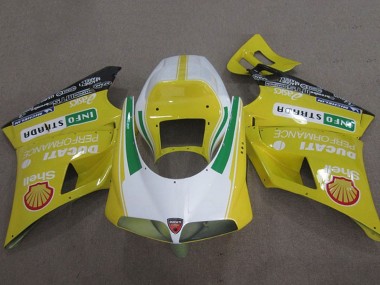 1993-2005 Ducati 748 Motorcycle Fairings - Yellow White Green Shell Info Strrda