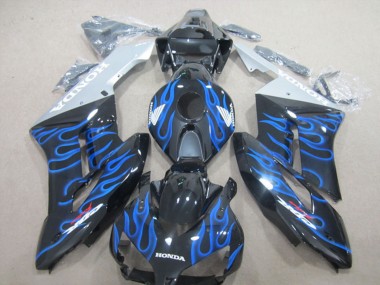 2004-2005 Honda CBR1000RR Motorcycle Fairings - Glossy Black Blue Flame