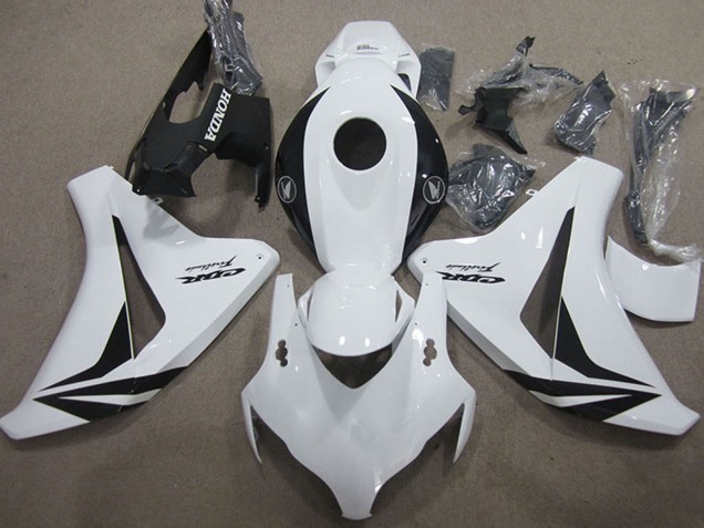 2008-2011 Honda CBR1000RR Motorcycle Fairings - White Glossy Black Fireblade