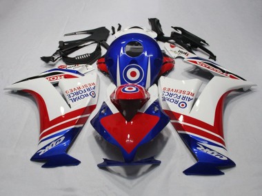2012-2016 Honda CBR1000RR Motorcycle Fairings - White Red Blue Royal Air Force Reserves