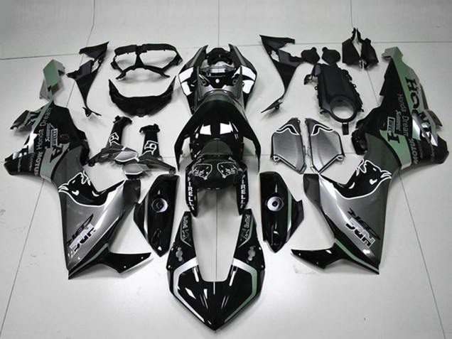 2017-2023 Honda CBR1000RR Motorcycle Fairings - Silver Glossy Black HRC