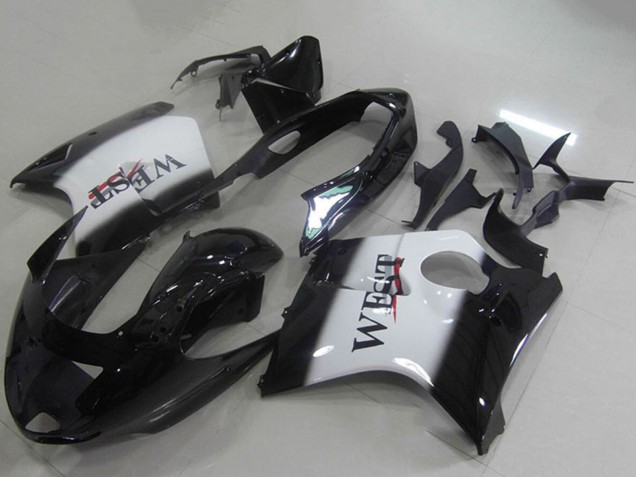 1996-2007 Honda CBR1100XX Blackbird Abs Motorcycle Fairings - Glossy Black White West