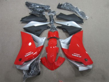 2011-2016 Honda CBR125R Motorcycle Fairings - Silver Red Matte Black
