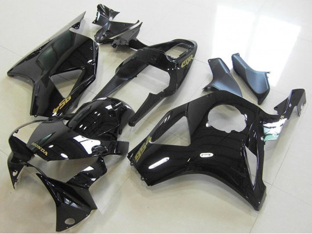 2002-2003 Honda CBR900RR 954 Motorcycle Fairings - Glossy Black Gold Decal
