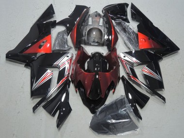 2004-2005 Kawasaki ZX10R Motorcycle Fairings - Black Red
