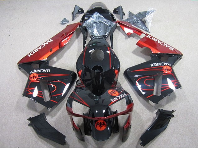 2004-2005 Kawasaki ZX10R Motorcycle Fairings - Black Red Racardi