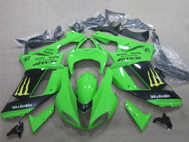 2007-2008 Kawasaki ZX6R Motorcycle Fairings - White Blue Ninja