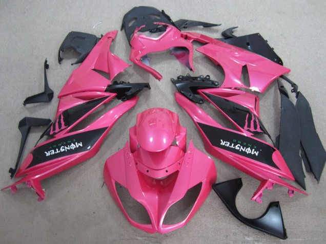 2009-2012 Kawasaki ZX6R Motorcycle Fairings - Pink Black Monster