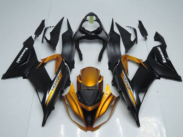 2013-2018 Kawasaki ZX6R Motorcycle Fairings - Matte Black Orange