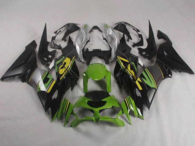 2019-2022 Kawasaki ZX6R Motorcycle Fairings - Green Yellow Silver Matte Black