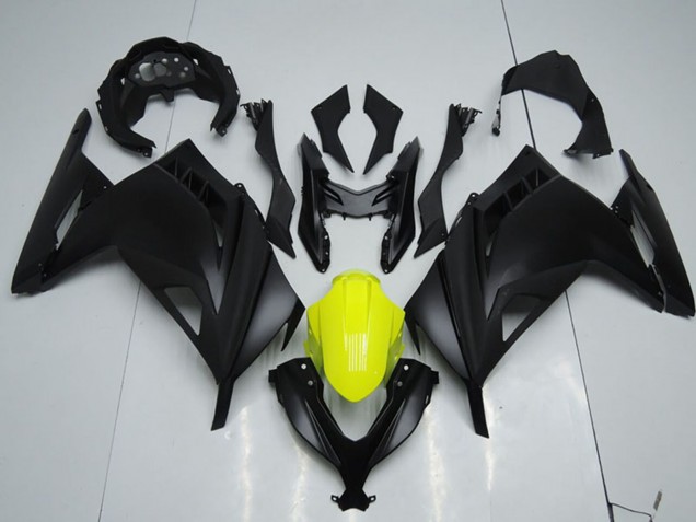2013-2018 Kawasaki ZX300R Motorcycle Fairings - Matte Black Yellow