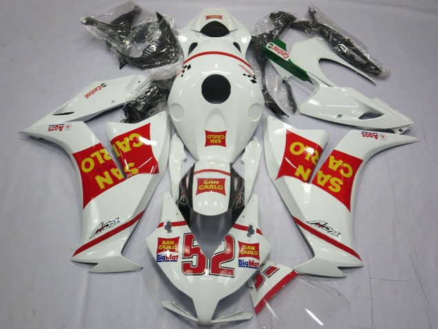 2012-2016 Honda CBR1000RR Motorcycle Fairings - White Red Yellow San Carlo