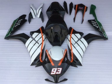 2012-2016 Honda CBR1000RR Motorcycle Fairings - White Orange Glossy Black Baracuda 93