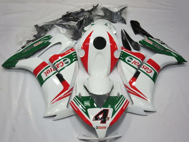 2012-2016 Honda CBR1000RR Motorcycle Fairings - White Red Green Castrol 4