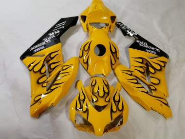 2012-2016 Honda CBR1000RR Motorcycle Fairings - Yellow Black Flame