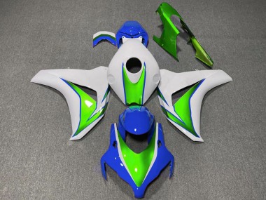2008-2011 Honda CBR1000RR Motorcycle Fairings - White Green Blue