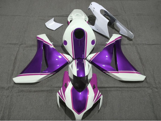 2008-2011 Honda CBR1000RR Motorcycle Fairings - White Glossy Purple Pink