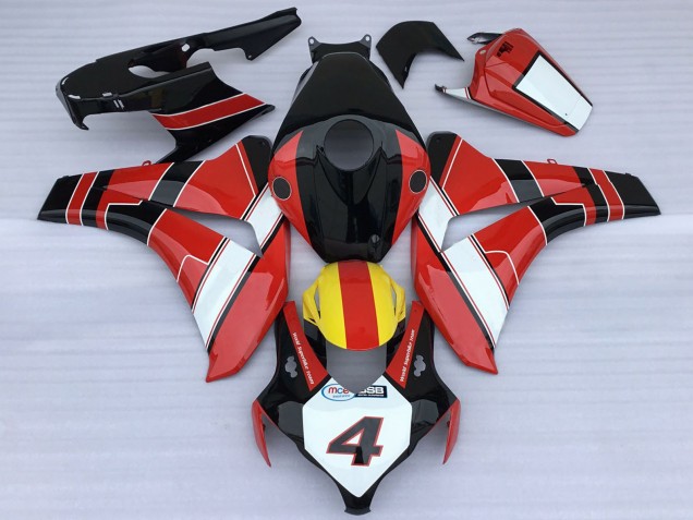 2008-2011 Honda CBR1000RR Motorcycle Fairings - Red White Yellow Glossy Black Racing Style