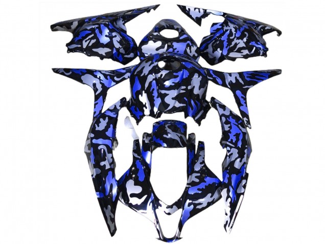 2009-2012 Honda CBR600RR Motorcycle Fairings - Blue White Camouflage
