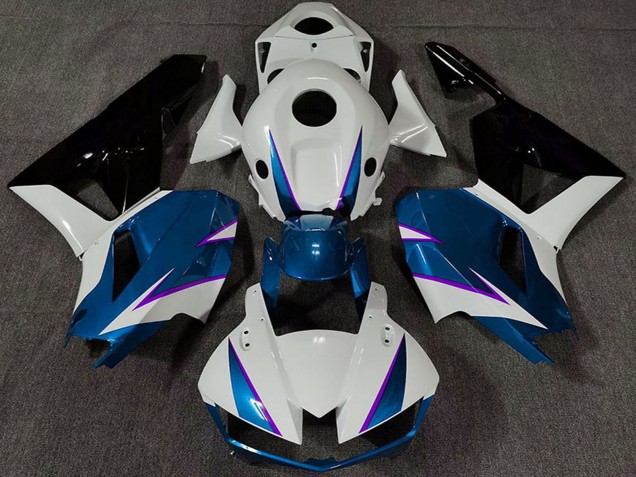 2013-2026 Honda CBR600RR Motorcycle Fairing - White Blue Glossy Black