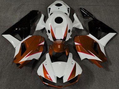 2013-2026 Honda CBR600RR Motorcycle Fairings - White Dark Orange Glossy Black