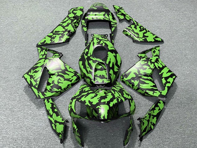 2003-2004 Honda CBR600RR Motorcycle Fairings - Green Black Camouflage