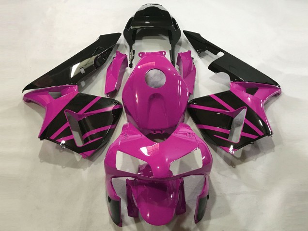 2003-2004 Honda CBR600RR Motorcycle Fairings - Hot Pink Glossy Black OEM Style