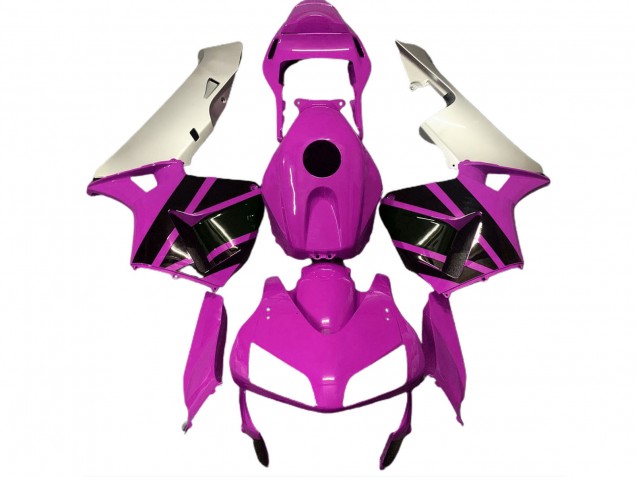 2003-2004 Honda CBR600RR Motorcycle Fairings - Silver Hot Pink Glossy Black