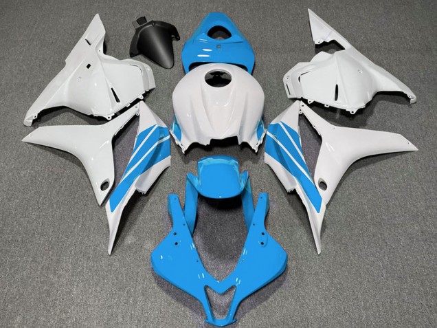 2009-2012 Honda CBR600RR Motorcycle Fairings - White Light Blue Stripe