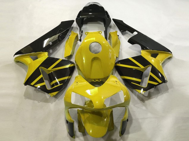 2003-2004 Honda CBR600RR Motorcycle Fairings - Mustard Yellow Glossy Black