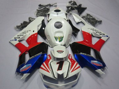 2013-2026 Honda CBR600RR Motorcycle Fairings - White Red Blue Black Number 1