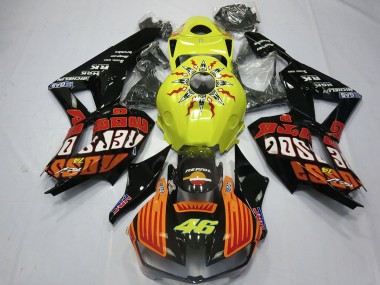 2013-2026 Honda CBR600RR Motorcycle Fairings - Yellow Orange Glossy Black Rossi 46