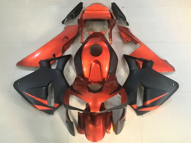 2003-2004 Honda CBR600RR Motorcycle Fairings - Orange Matte Black