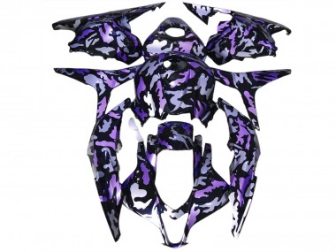 2009-2012 Honda CBR600RR Motorcycle Fairing - Purple Silver Camouflage