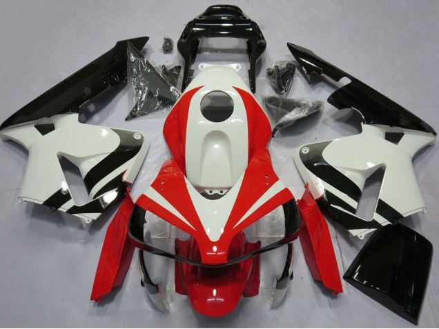 2003-2004 Honda CBR600RR Motorcycle Fairings - White Red Glossy Black OEM Style