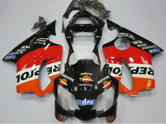 2001-2003 Honda CBR600 F4i Motorcycle Fairings - Orange White Red Glossy Black Repsol