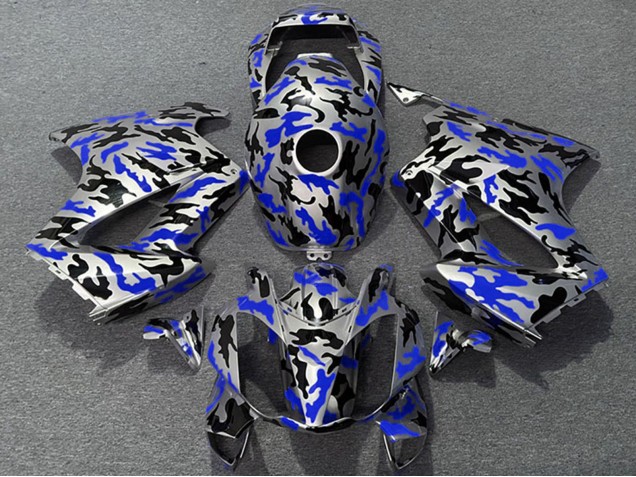 2002-2013 Honda VFR 800 Motorcycle Fairings - Blue Camouflage