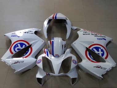 2002-2013 Honda VFR 800 Motorcycle Fairings - White Blue Red Custom R