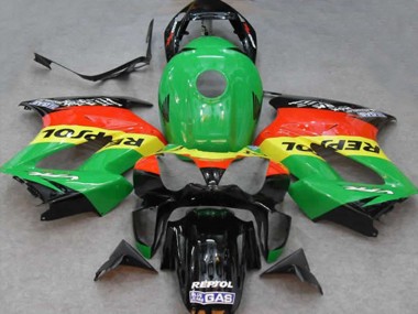 2002-2013 Honda VFR 800 Motorcycle Fairings - Green Yellow Red Black Repsol