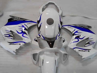 2002-2013 Honda VFR 800 Motorcycle Fairings - White Blue Flame