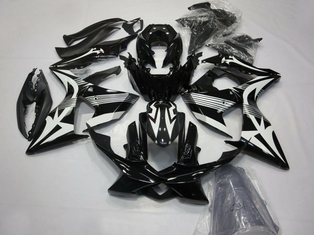 2009-2016 Suzuki GSXR 1000 Motorcycle Fairings - Glossy Black and White