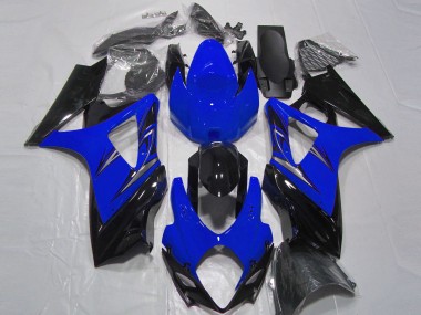 2007-2008 Suzuki GSXR 1000 Motorcycle Fairing - Blue Glossy Black