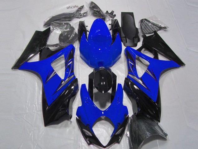 2007-2008 Suzuki GSXR 1000 Motorcycle Fairing - Blue Glossy Black