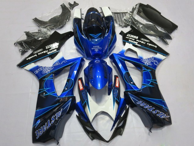 2007-2008 Suzuki GSXR 1000 Motorcycle Fairings - Blue Black Corona