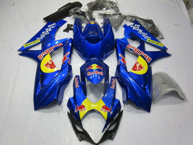 2007-2008 Suzuki GSXR 1000 Motorcycle Fairings - Blue Yellow Red Bull
