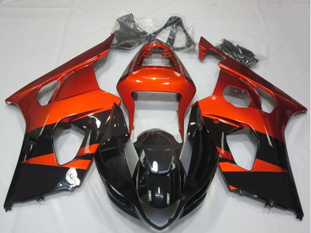 2003-2004 Suzuki GSXR 1000 Motorcycle Fairings - Burnt Orange Glossy Black